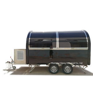 Black customized traction mobile camper food trailer/ camping smart camper hot dog bakery customized van food truck food cart