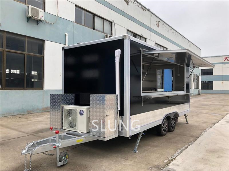 Ce Proved Customized Square  Food Trailer/ Ice Cream Pizza Coffee Food Kiosk Truck mobile  beer bar