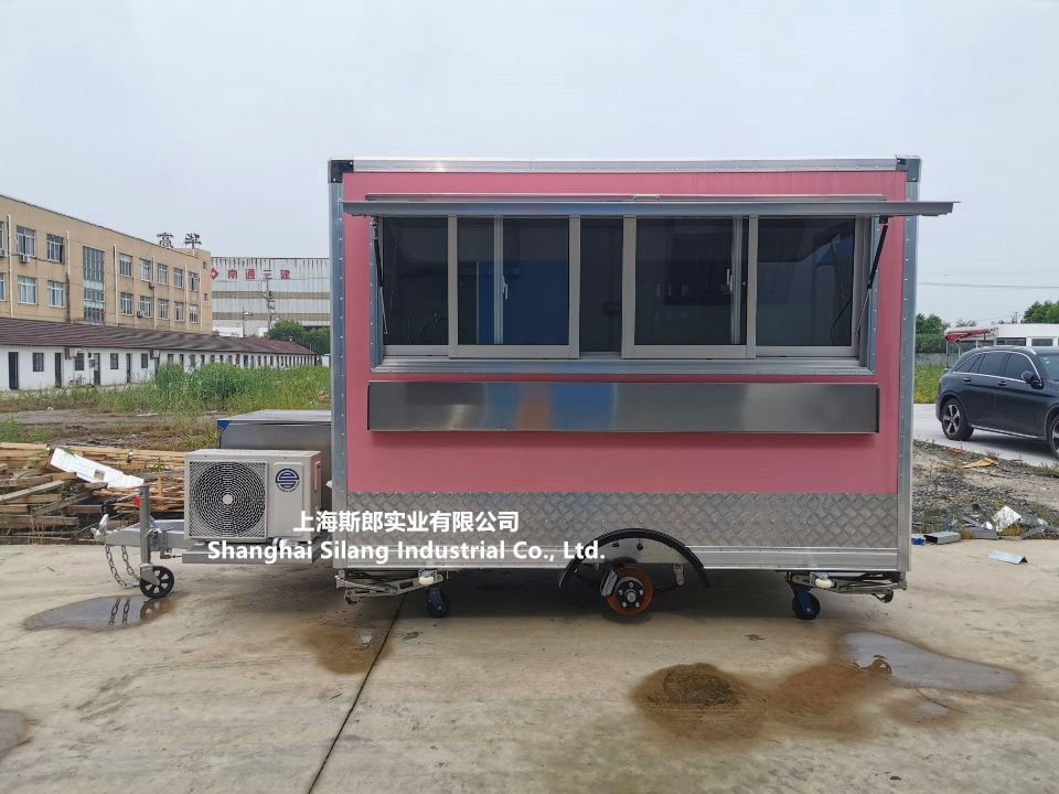 USA standard square mobile kitchen food truck/ high quality ice cream pizza waffle sandwich crepe food trailer food caravan