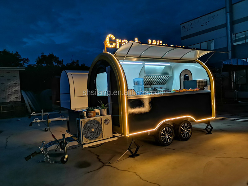 new Design usa concession bbq Ice Cream catering trailer Mobile Fast Food Truck Hot Dog Food Trailer For Sale