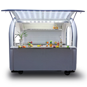 Classic Street Coffee Milk Tea Juice Drinks Trailer Cart Vending  Mobile Kiosk