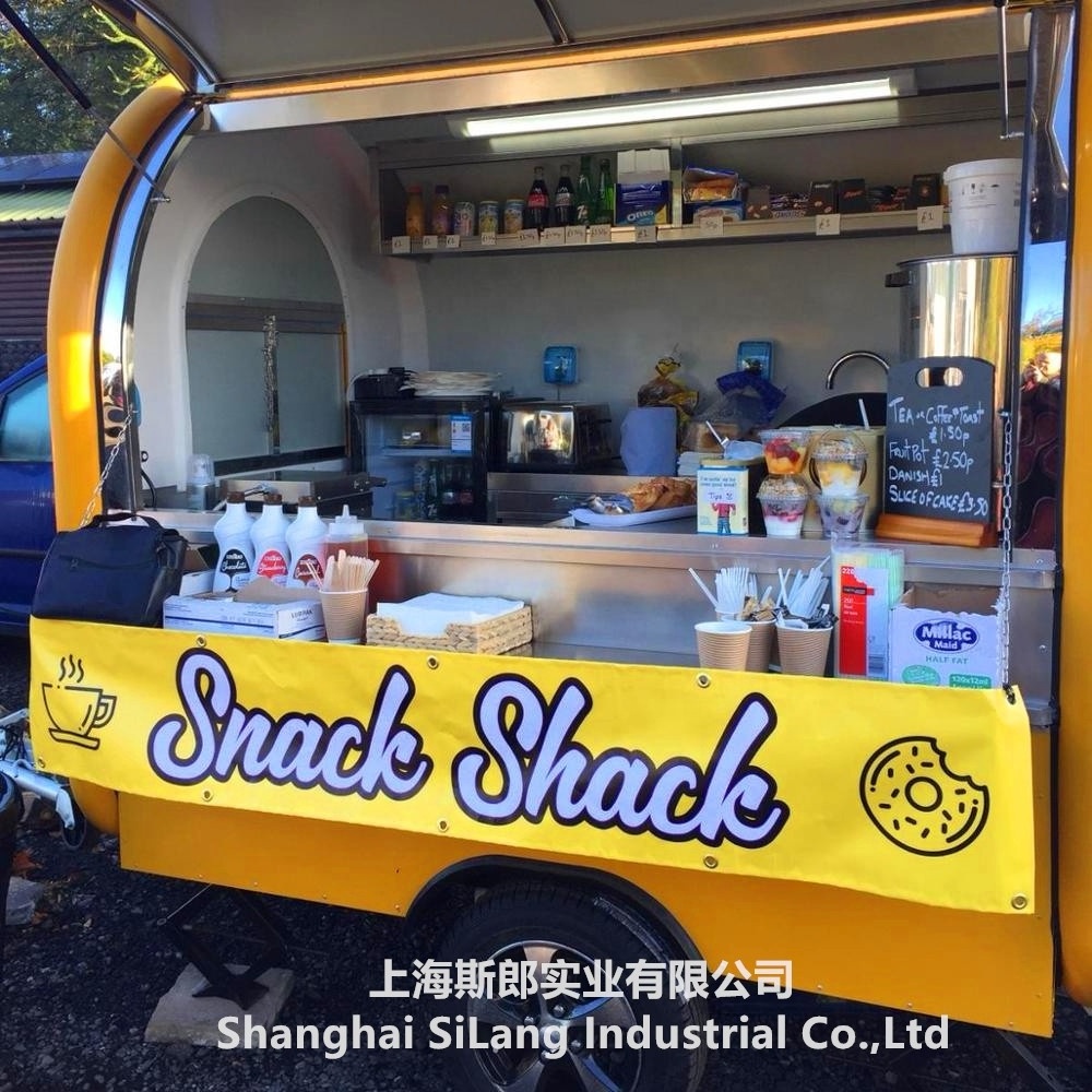 Australia standard food truck for slush trailer, mobile pancake ice cream wagon,hot dog trailer