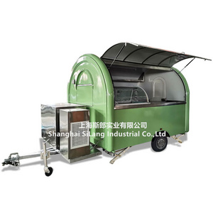 Uk standard colorful food trailer with CE , round food cart for small snack business