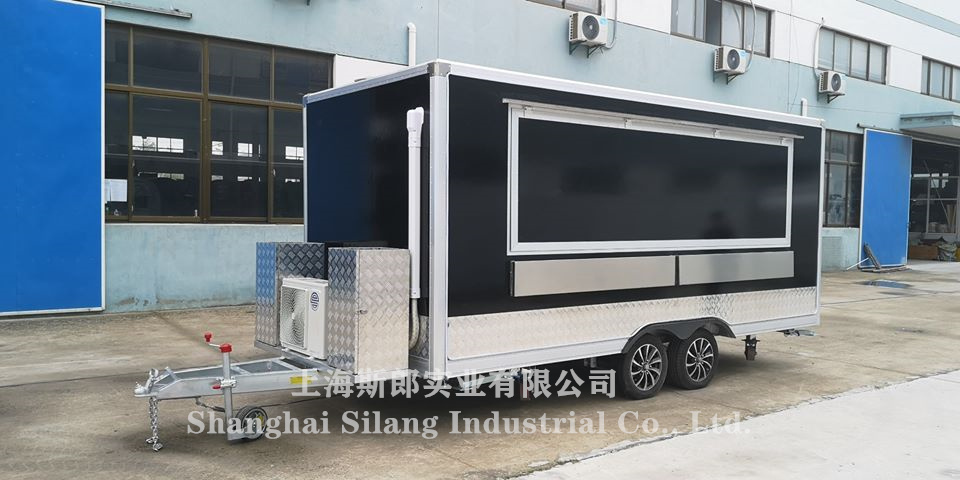 Chinese manufacturers sell black  food trailer, BBQ/  hot dogs/ fast food trucks, mobile food  cart 780*210cm