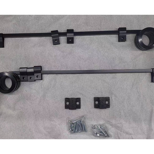 Straight Black Square Bar Mud Flap Hanger Kit