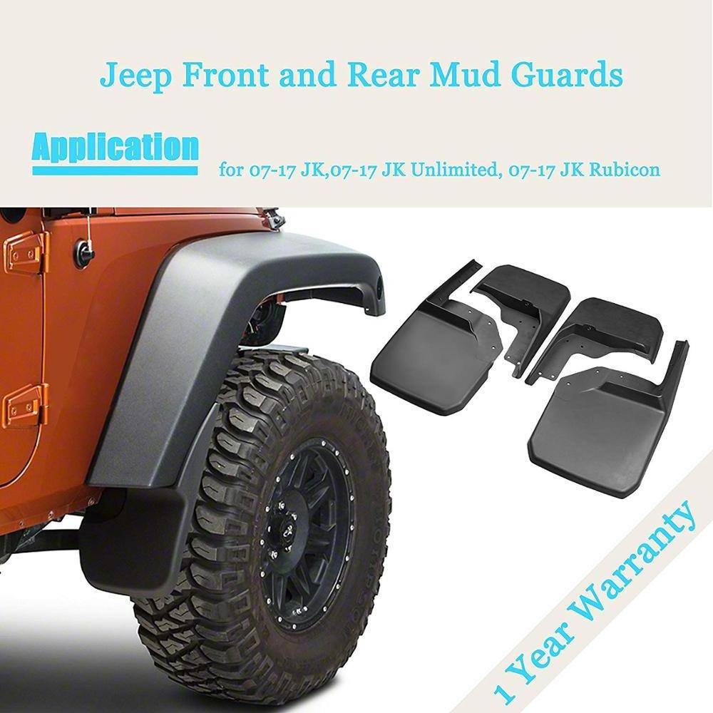 PROAUTO FOR JEEP Wrangler JK Mud Flap/Splash Guard No-Drill Digital Fit Mud Flap for Wrangler JK 4WD,