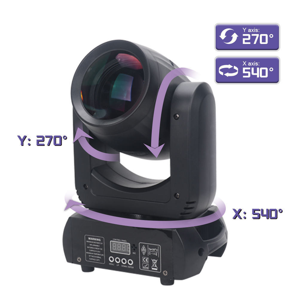 Uponelight 150W Mini Beam Moving Head Stage Effect Light 18Prism High Brightness LED Spot Club DJ Disco