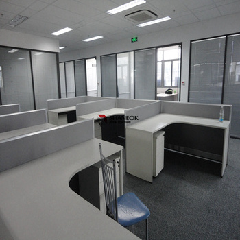 SHANEOK Aluminium Profile Office Partition Clear Single Double Glass Partition Wall