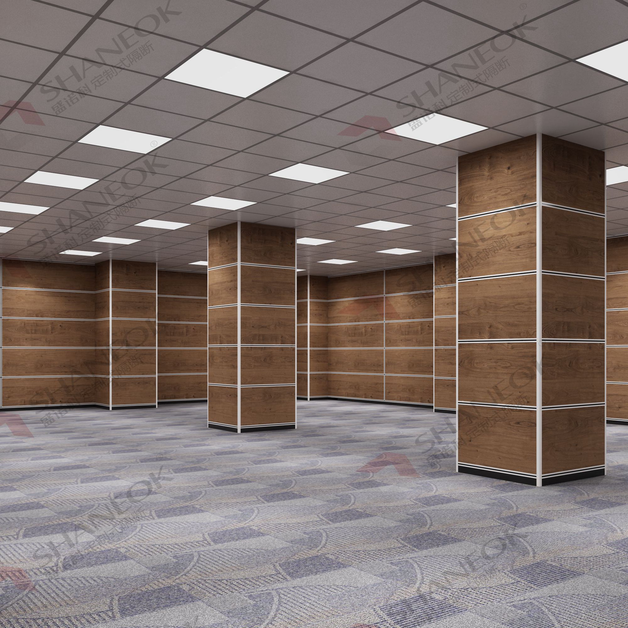 Modular office furniture MDF Customized aluminium office glass wall partition cubicle partition wall for office