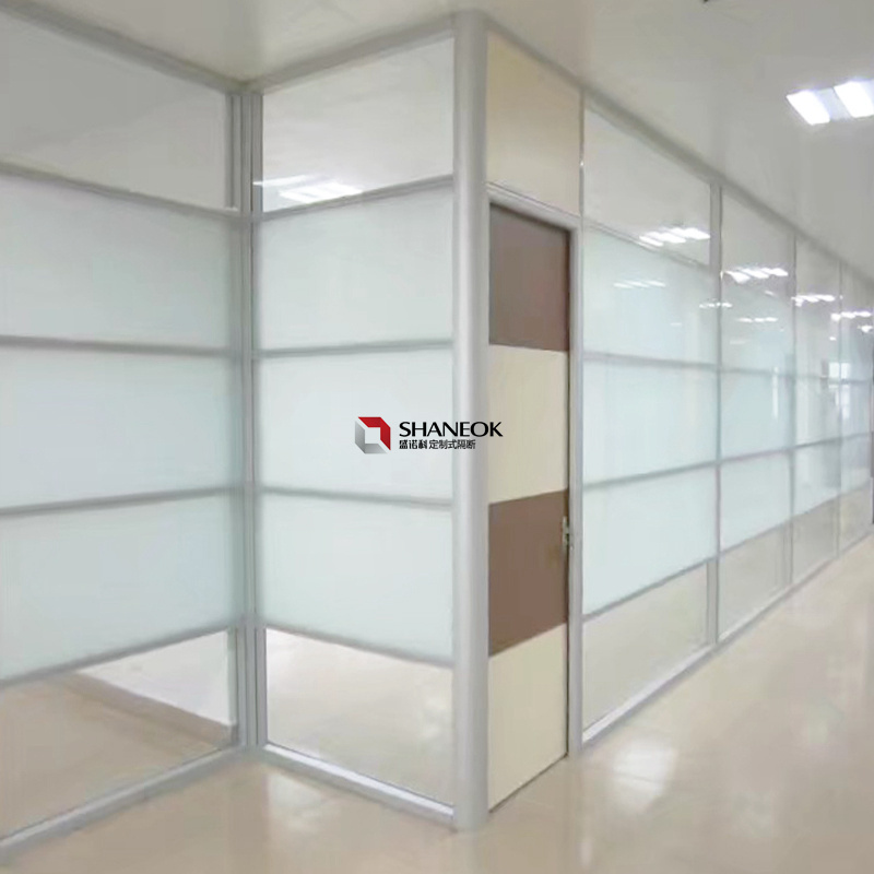 2024 Latest design Single/Double glass office  partition new modern acoustic partition wall glass office partition wall