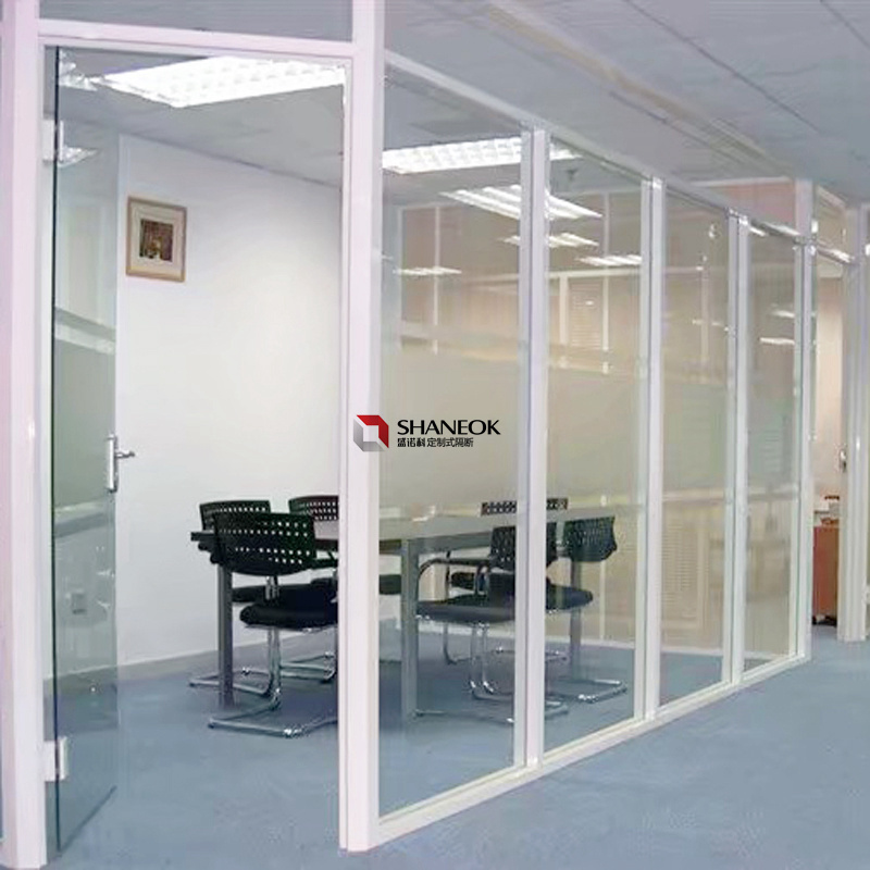 2024 Latest design Single/Double glass office  partition new modern acoustic partition wall glass office partition wall