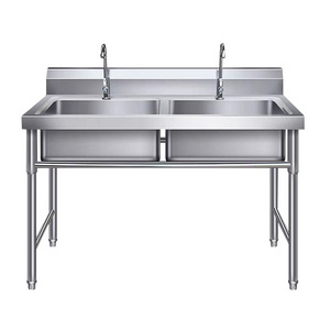 Free Standing Heavy Duty Stainless Steel Commercial Kitchen Sink Laundry Cabinet