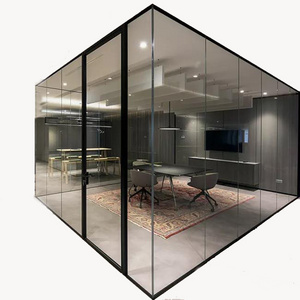 Custom Interior Private Space Office Partition 10mm 12mm Clear Single Fully Tempered Transparent Glass Wall Partition