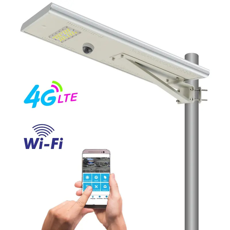 Outdoor Smart LED Street Light with Camera Built-in Battery Solar Shed Lights