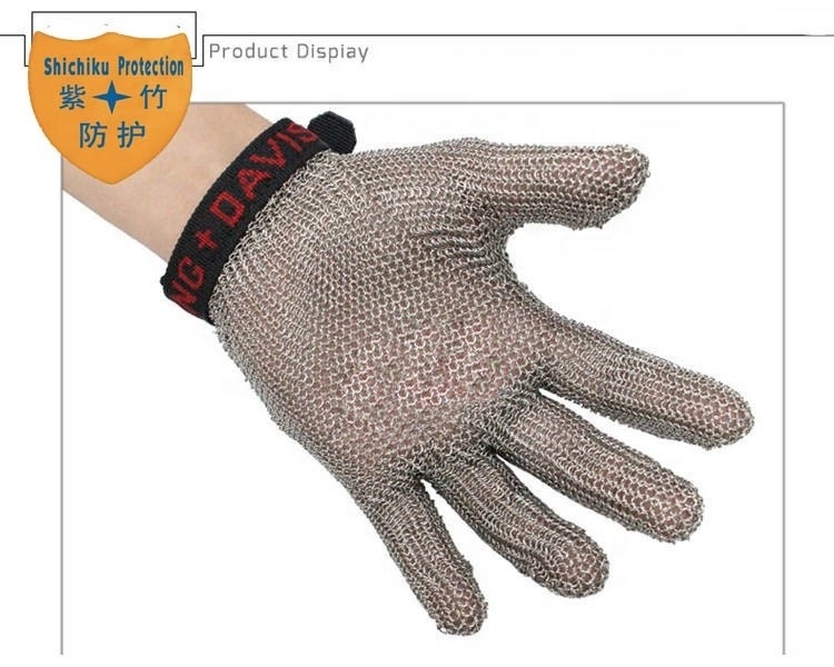 High quality construction site anti-slip and anti-heat work safety gloves Stainless steel wire mesh cut resistant gloves