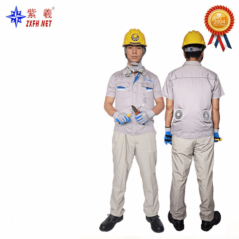 Summer Outdoor Antistatic Fan Suit Reusable Washable Air Conditioned Cooling Fan Jacket Men Work Clothes