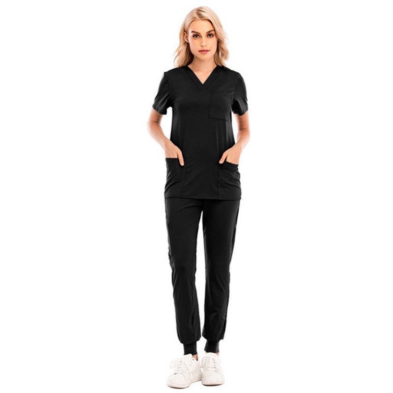 Professional Factory Nurse Uniforms Scrubs Sets Custom Scrubs V-neck Uniforms Sexy Nurse Uniform