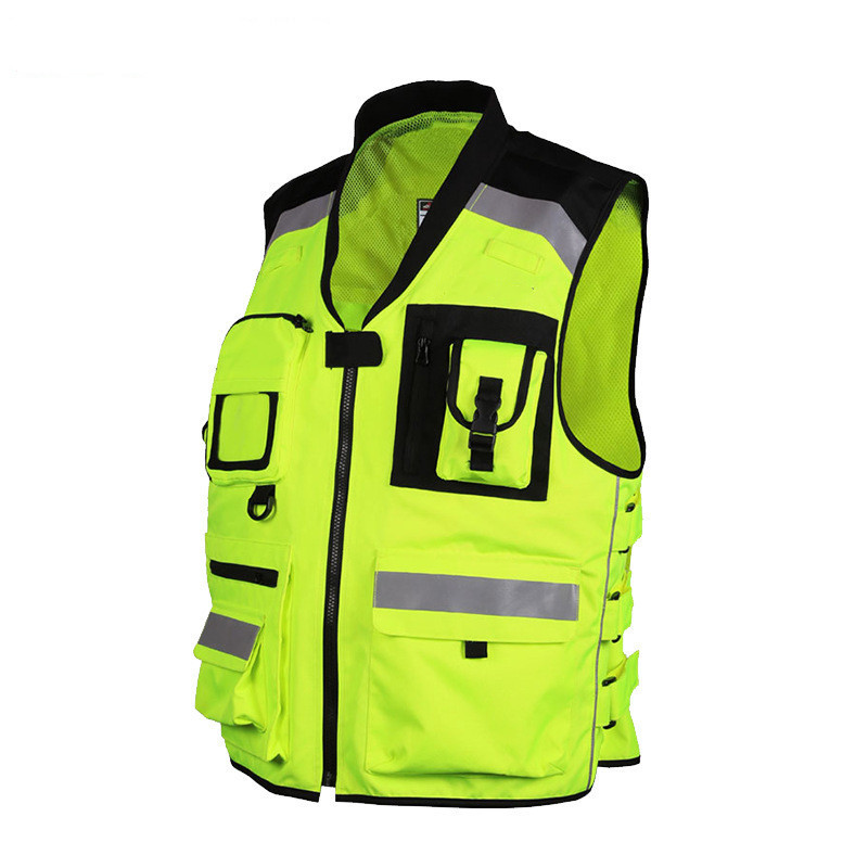 Reflective Vest Riding Vest Reflective Clothing Work Wear High Visibility Jacket work vest with pockets