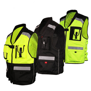 Reflective Vest Riding Vest Reflective Clothing Work Wear High Visibility Jacket work vest with pockets