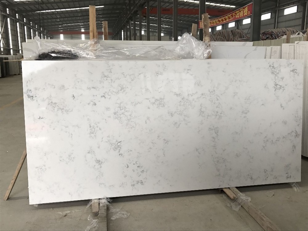 White Marble Look Kitchen Countertop Bianco Venato Carrara Quartz