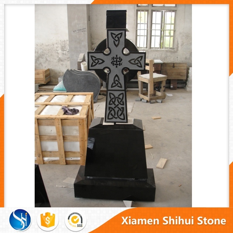 Celtic Carved Cross Granite Monument Cross Shaped Headstone