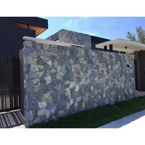 Natural Blue Quartzite Dry Stack Factory Exterior Slate Culture Stone Veneer Wall Cladding For Outdoor Decoration