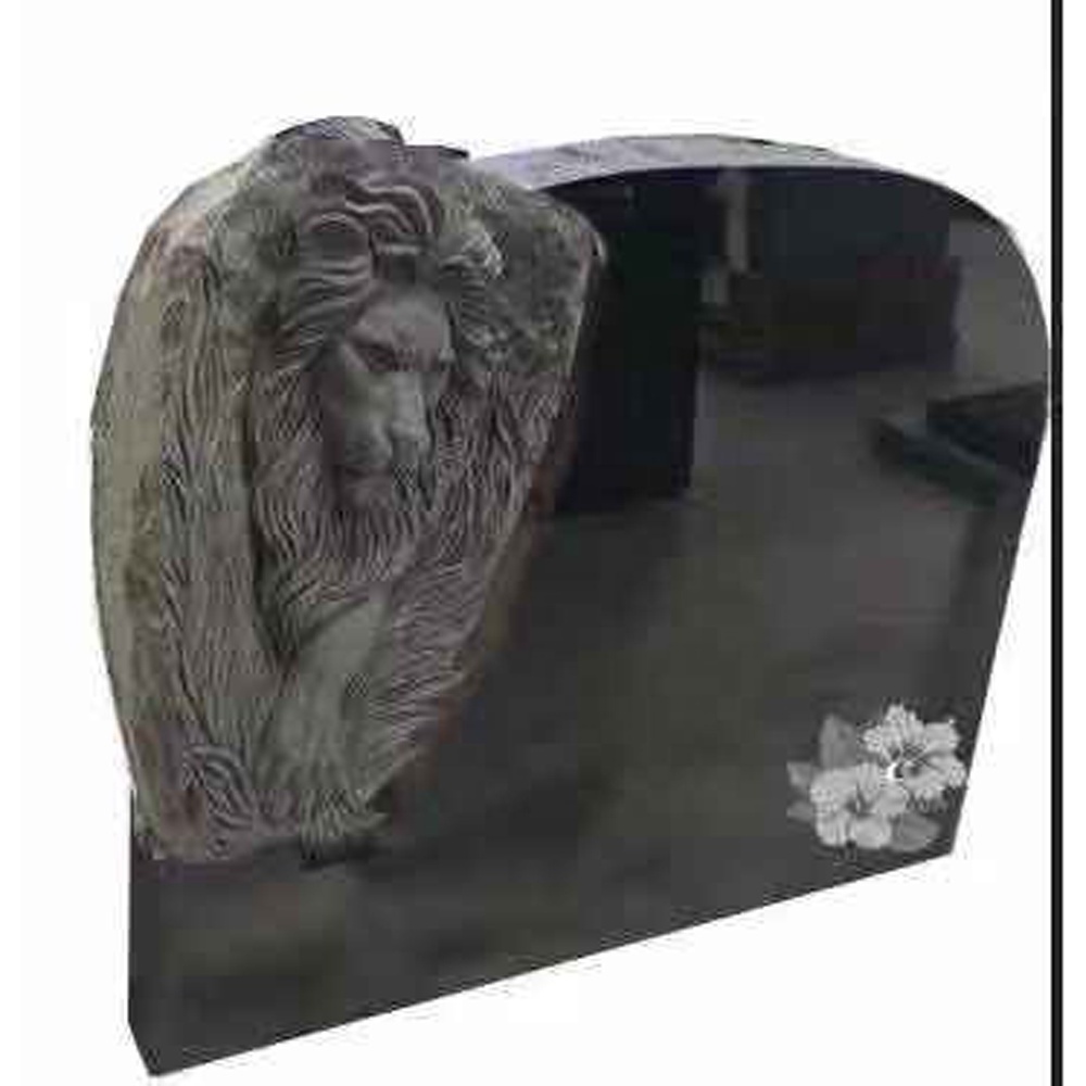 Unique Shanxy Black Tombstone European Lion Sculpture Headstone