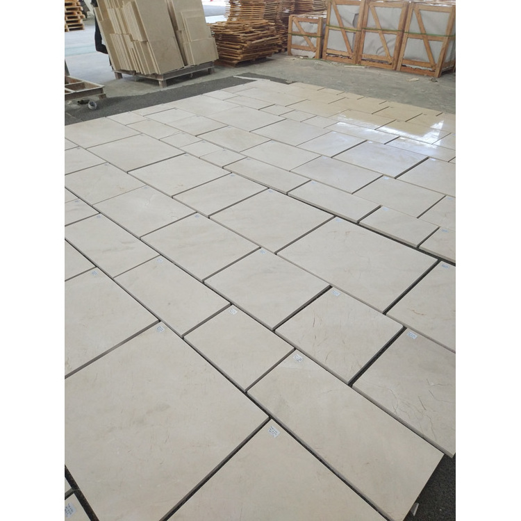 Wholesale Natural Beige Yellow Crema Marfil Marble Floor Tiles Slab Stone For Exterior Decoration