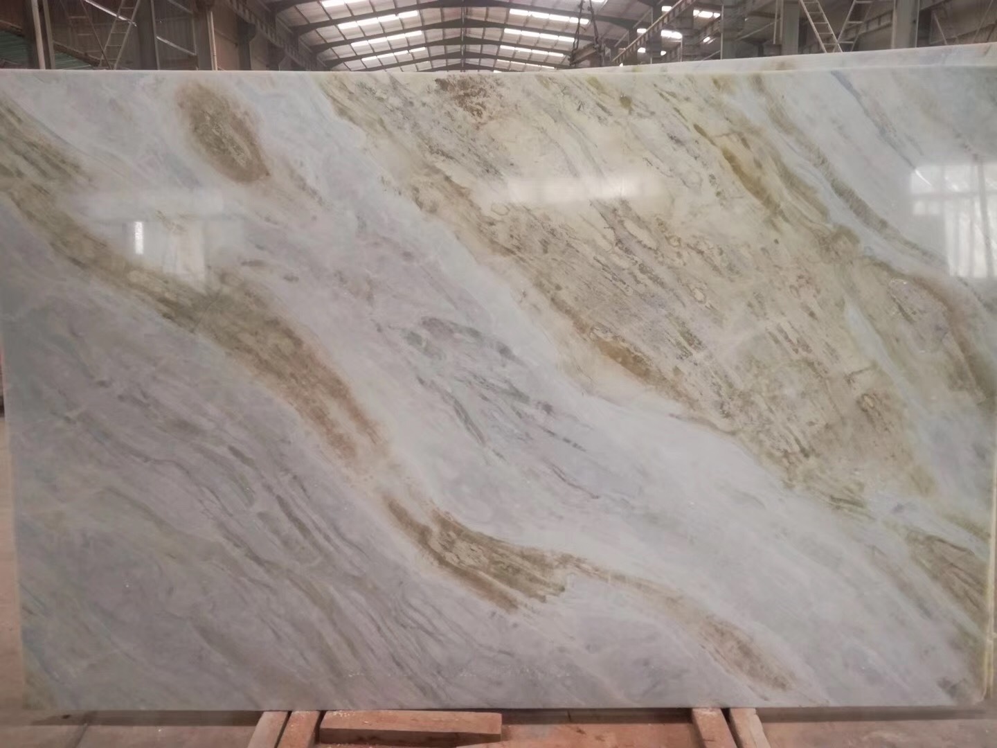 Natural Stone Azul cielo Quartzite Slab Polished Floor Tile Green Vein Sky Light Blue Marble