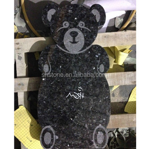 SHIHUI Customized Granite Headstone Children Baby Cartoon Motorcycle Design Bear Tombstone