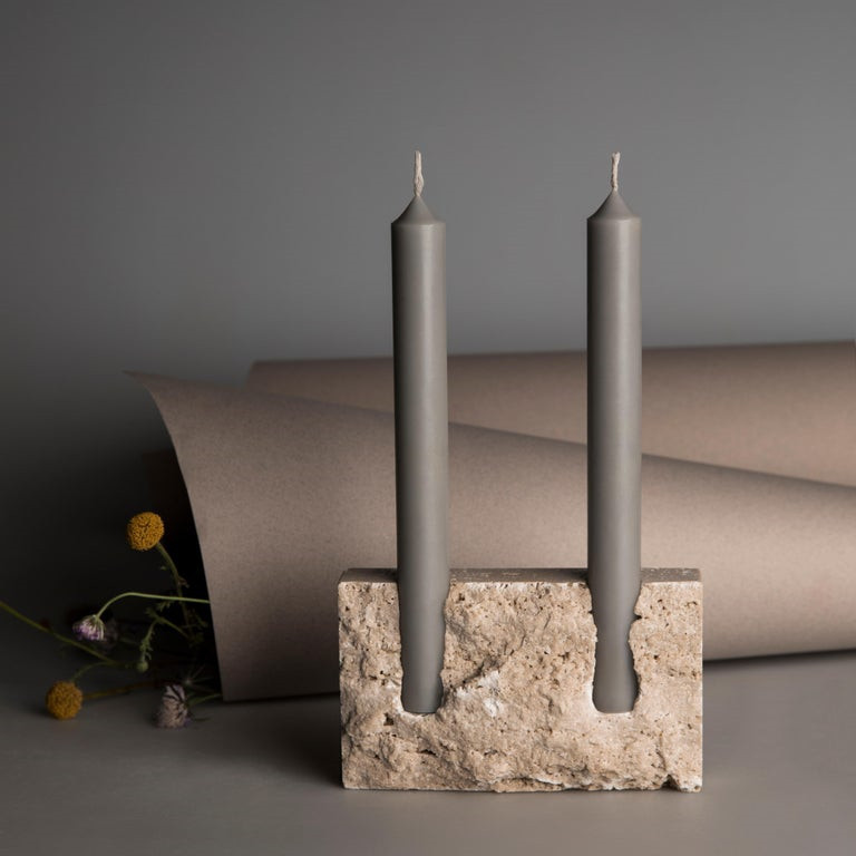 SHIHUI Wholesale Home Decor Natural Stone Decorating Travertine Marble Candle Holder