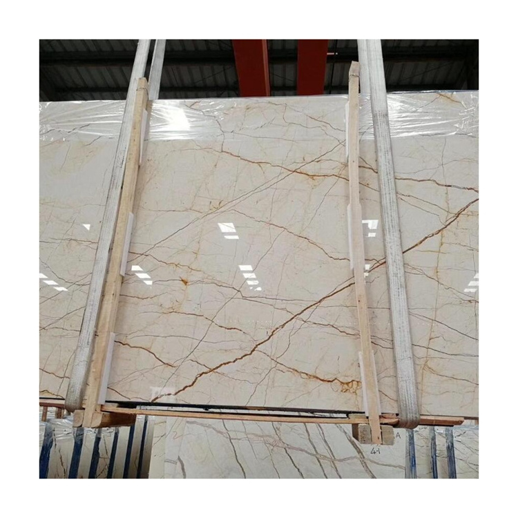 Wholesale natural sofitel gold white marble slab marble stone tiles with gold brown veins