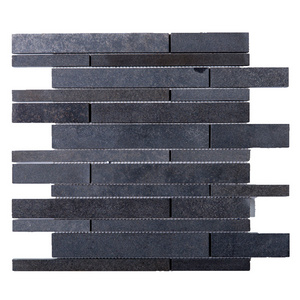 Linear mosaic,Black galaxy granite mosaic tile,Black Basalt Wall Mosaic Tiles Stickers