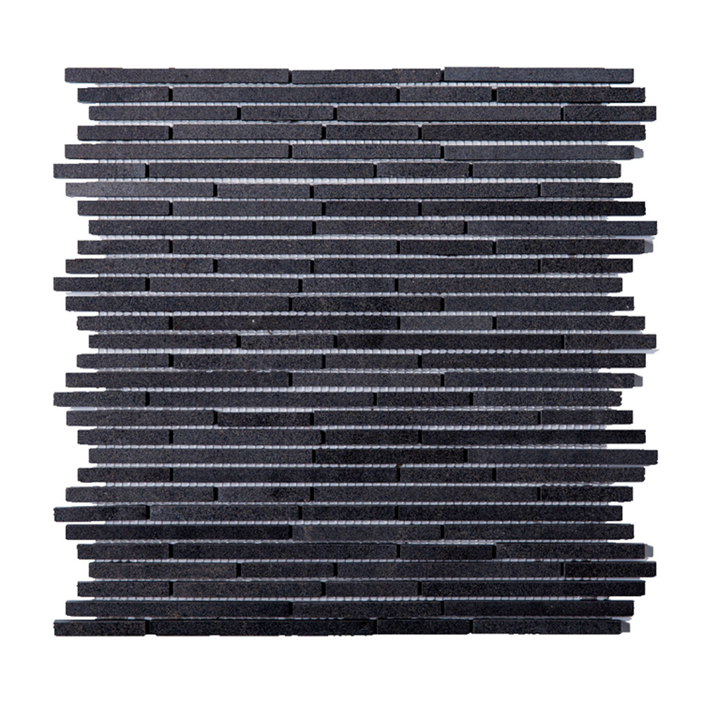 Linear mosaic,Black galaxy granite mosaic tile,Black Basalt Wall Mosaic Tiles Stickers