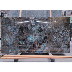 SHIHUI Natural Luxury Stone Blue Emerald Labradorite Granite Emerald Blue Tiles Blue Labradorite Slab For Villa