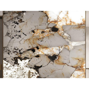 SHIHUI Luxury Lumistone Natural Brazilian Backlit Pandora White Marble Slab Background Wall Patagonia Marble Quartzite Slab Tile