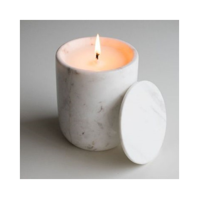 SHIHUI Wholesale Best Design Modern Decorative Natural Marble Stone Candle Holder Jars with Design Lid