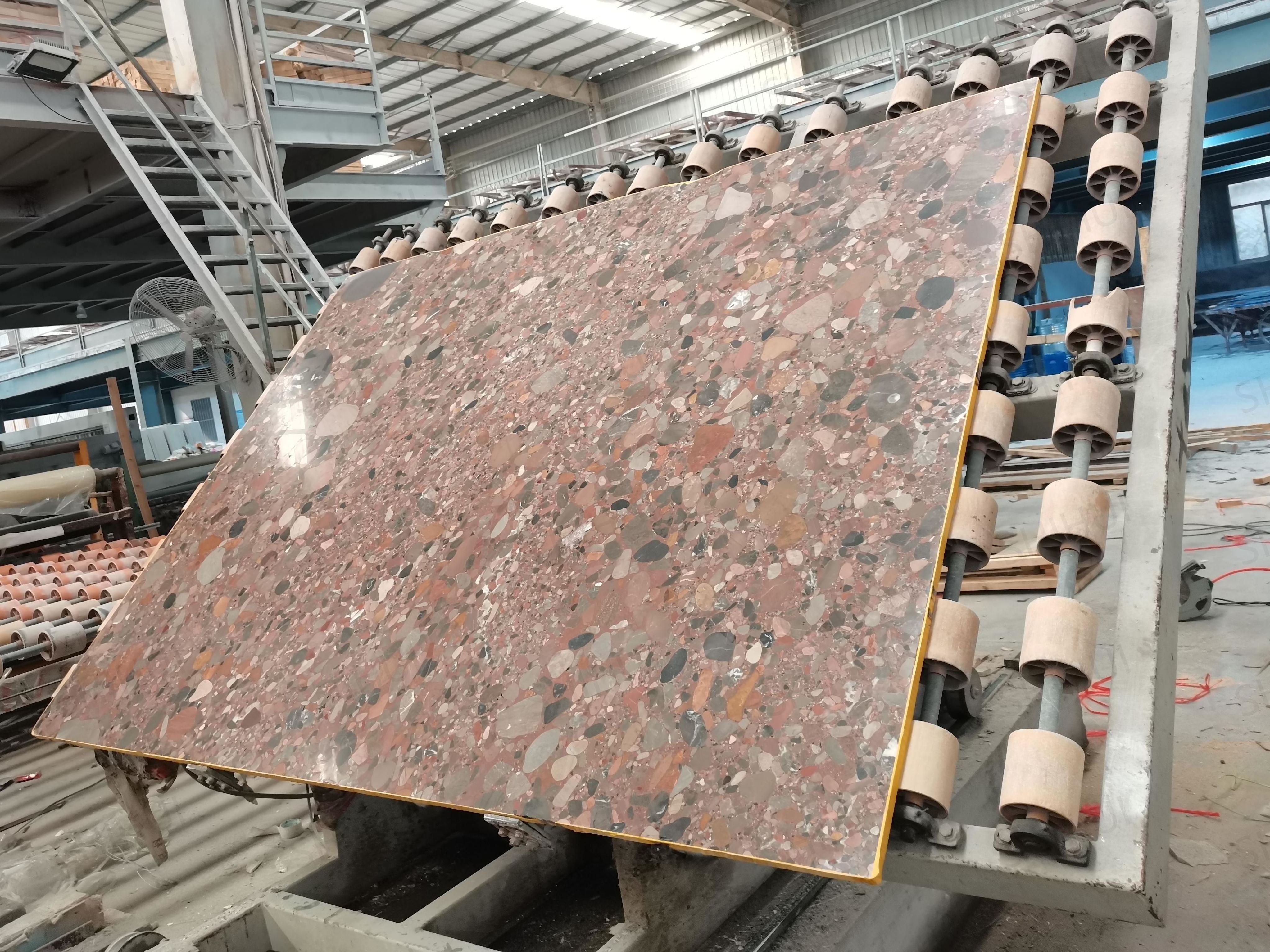 SHIHUI High Quality Modern Natural Stone Rosso Di Masso Ceppo Breccia Dalema Red Marble Slabs For Wall Floor Tiles