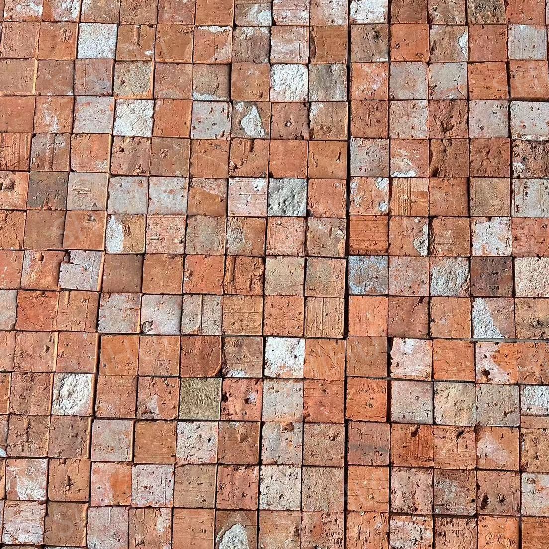 SHIHUI Industrial Brick MosaicsFirewall Rural Clay Brick Stone Decoration Antique Clay Red Brick Mosaic Wall Tile Veneers