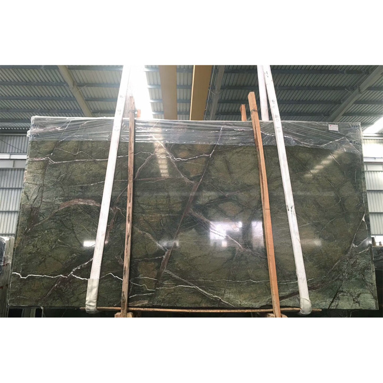 Indian Rain Forest Green Marble Slabs Price For Countertops