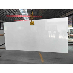 SHIHUI Engineering Stone Project Cheap Pearl White Alabaster Quartz Slab Price Large Format Glossy Slabs For Living Room