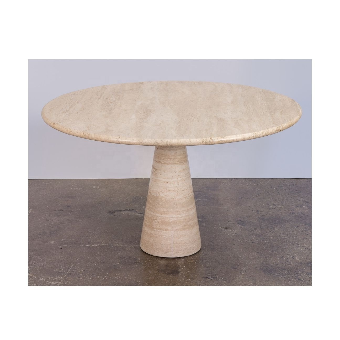 SHIHUI Customized Natural Stone Dining Room Furniture Room Home Decor Nordic Round Marble Table Travertine Dining Table