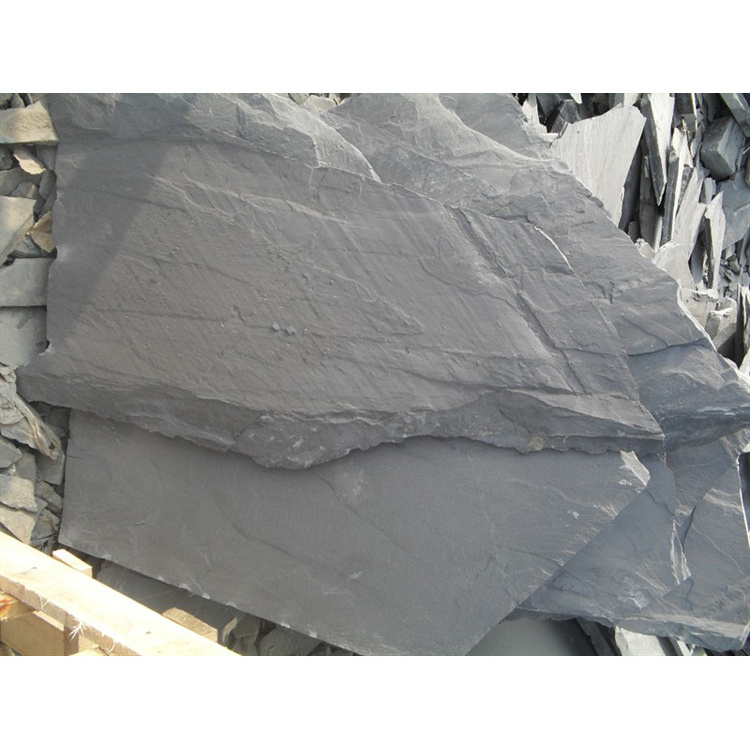 SHIHUI Mesh Mounted Meshed Flagstone Pavers Mats Black Flagstone Mat Mesh Stone Tile Cheap Used Flagstone Slate