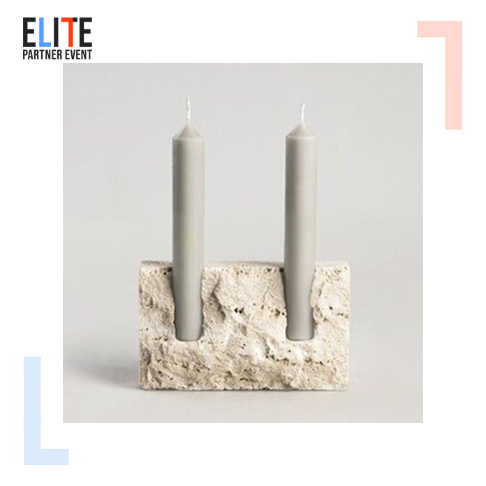 SHIHUI Wholesale Home Decor Natural Stone Decorating Travertine Marble Candle Holder