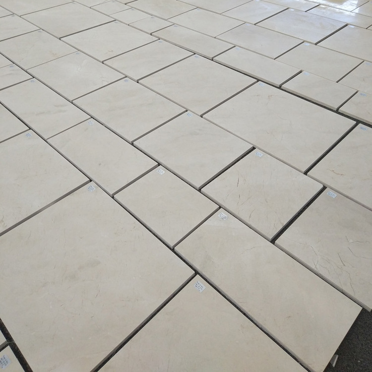 Wholesale Natural Beige Yellow Crema Marfil Marble Floor Tiles Slab Stone For Exterior Decoration