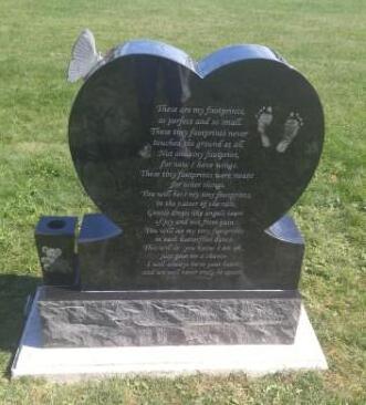 Etching Children Granite Butterfly headstones, Headstones with Butterflies