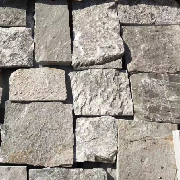 Loose Random Natural Stone Square Garden Outdoor Gray Limestone Wall Cladding Exterior Stone Veneer