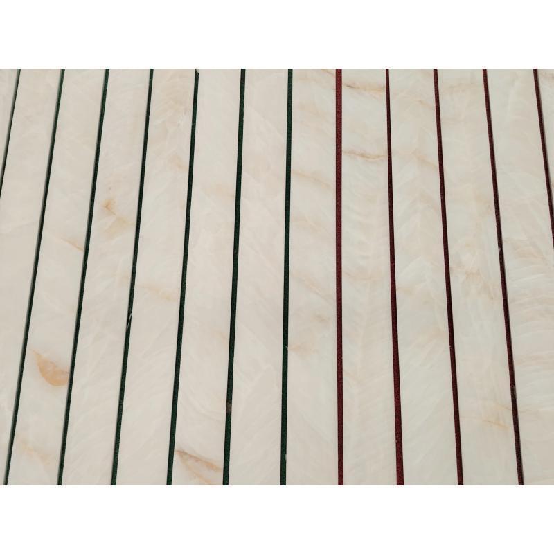 SHIHUI Natural Stone Wall Design Panel 3d White Onyx Marble Flute Tile Bullnose Strips Trim Marble Liner Ribbed Mouldings Pencil