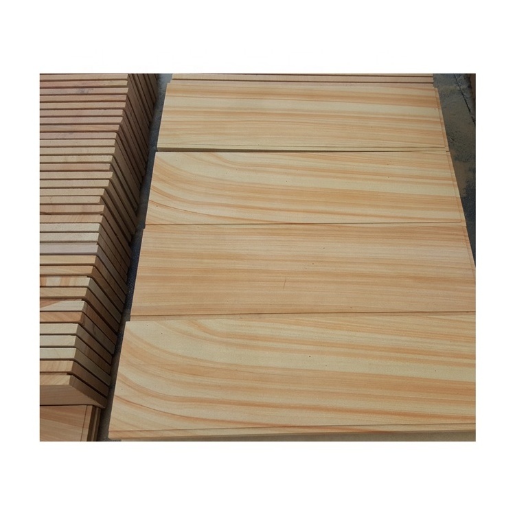 SHIHUI Hot Sale China Exterior Wall Cladding Natural Wooden Yellow Sandstone