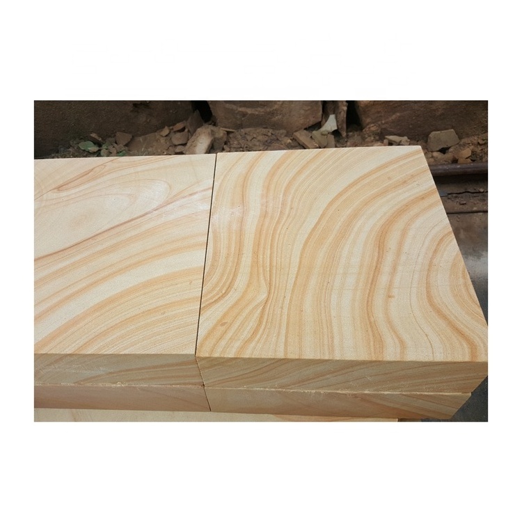 SHIHUI Hot Sale China Exterior Wall Cladding Natural Wooden Yellow Sandstone